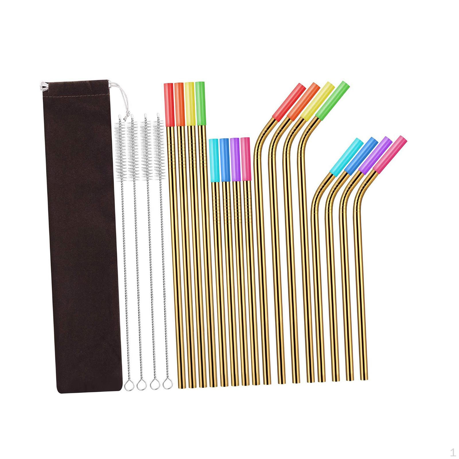 

Набор металлических трубочек для питья gold