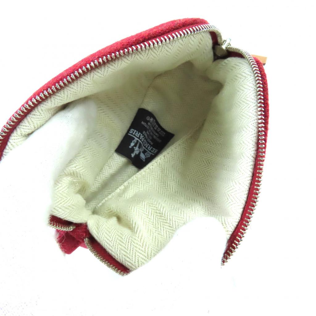 Pristine HERMES Boride Pouch Mini Mini Leather Cosmetics Pouch Mini Wool Women Used