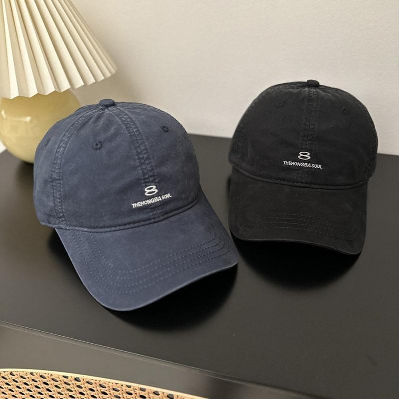 American street embroidery baseball cap children big head circumference showing face small curved brim shading simple hard top cap male tide