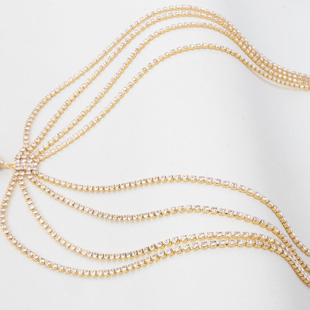 Bohemian Rhinestone Head Chain Headwear Boho Headband Fashion Forehead Chain  Girl