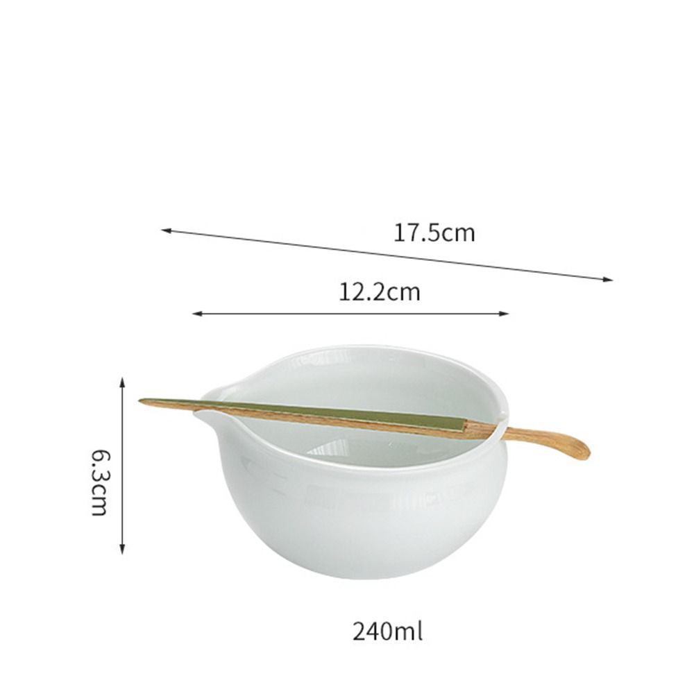 Tea-Making Tools Green Tea Mixing Bowl with Mouthpiece 2-piece Matcha Bowl Set  for Tea Lovers