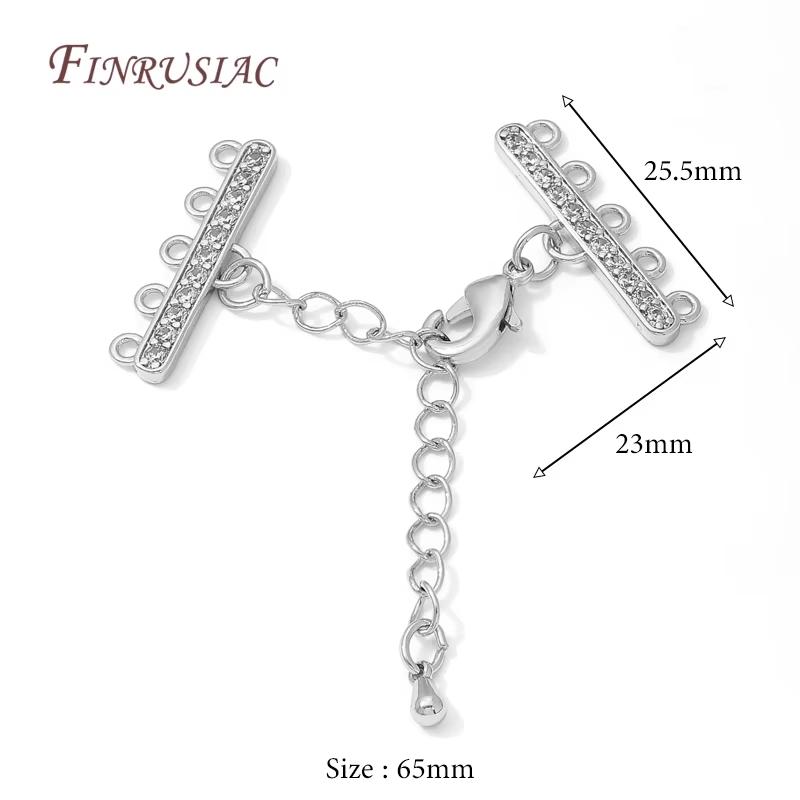 2 Sizes 18K Gold Plated Lobster Clasp with Extension Chain Connector For Jewelry Making,DIY Multi-row Pearl Necklace Accessories