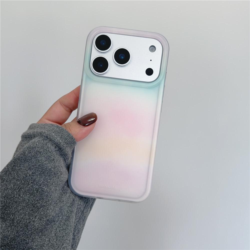 

Стильный чехол в INS-стиле с голубым градиентом для iPhone 17 Pro, 16 Pro Max, 15/14 Pro, 13 - Ударопрочный, Женский дизайн 15 Pro Max