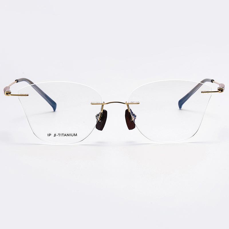 Men s Sandalwood Style 2025 Summer Rimless Retro Glasses - Women s Anti-Blue Light Luxury Butterfly Frame золотой
