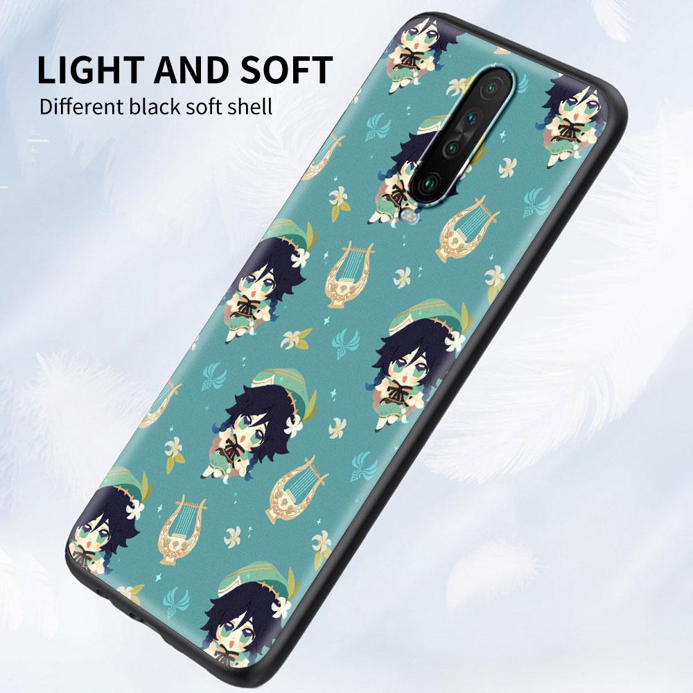 Kreslený silikonový kryt na telefon Genshin Impact pro Xiaomi Redmi Note 10 9S 9 8 Pro 8T 8A 9A 9C 7 7A K40 Měkký kryt Coque Funda