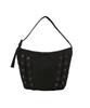 Vlot Eyelet String Shoulder Bag [Black]