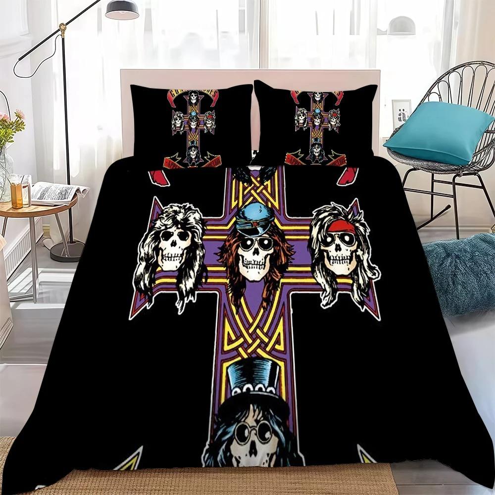 

3D Print Rock Band G-Guns N R-Roses Bedding Sets Skin Friendly Duvet Covers Comfortable And Lovely Suitable For All Ages 135x200cm