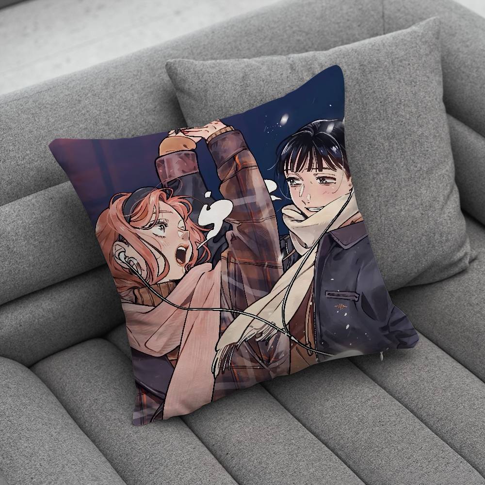 AAya Oosawa And MMitsuki Koga Print Pattern Sofa Cushion Cover Pillowcase Home Party Car Bedding