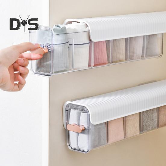 Przezroczysty organizer ścienny do przechowywania bielizny z pokrywką, łatwy montaż, wiszący na ścianie organizer ścienny do przechowywania bielizny i majtek