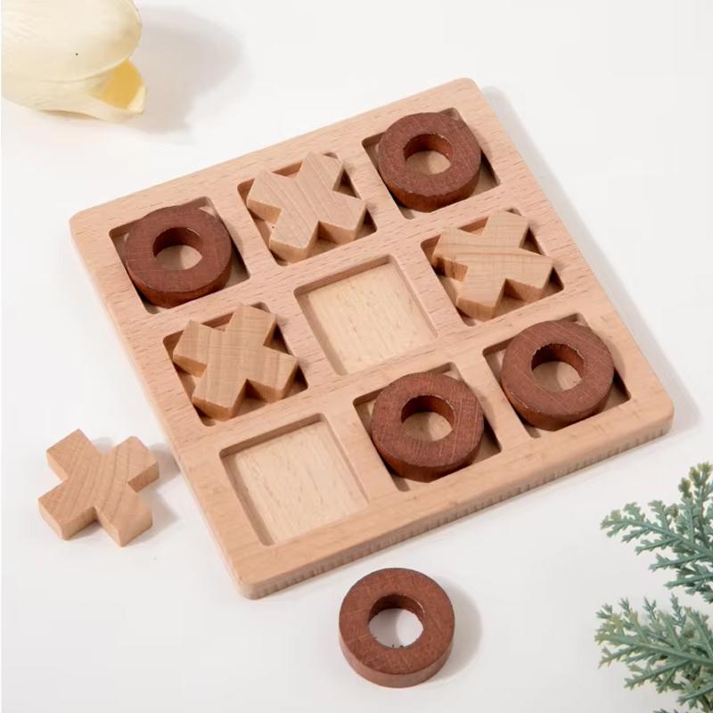 Montessori Play Game Wooden Toy Mini Chess Interaction Puzzle Training Brain Learing Early Educational Toys For Children Kids