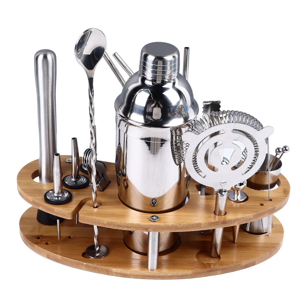 20Pcs Cocktail Shaker Set Edelstahl Vielseitig Stilvolle Look Professionelle Gemischt Getränk Cocktail