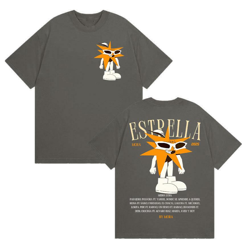 Rapper MORA Tour 2025 Merch Tričko Pánské Dámské Vintage Vysoce Kvalitní Módní Trička Hip Hopové Oblečení Oversized Bavlněné Tričko