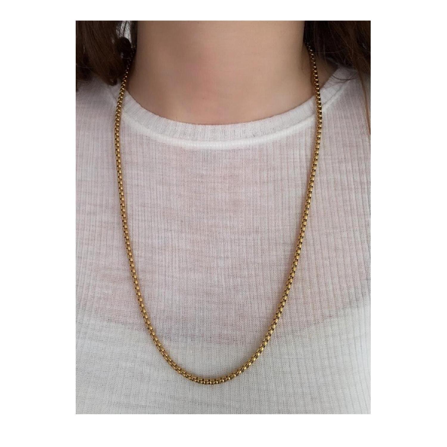 

Women s 22 Carat Gold Color Cube Model Steel Chain золотой