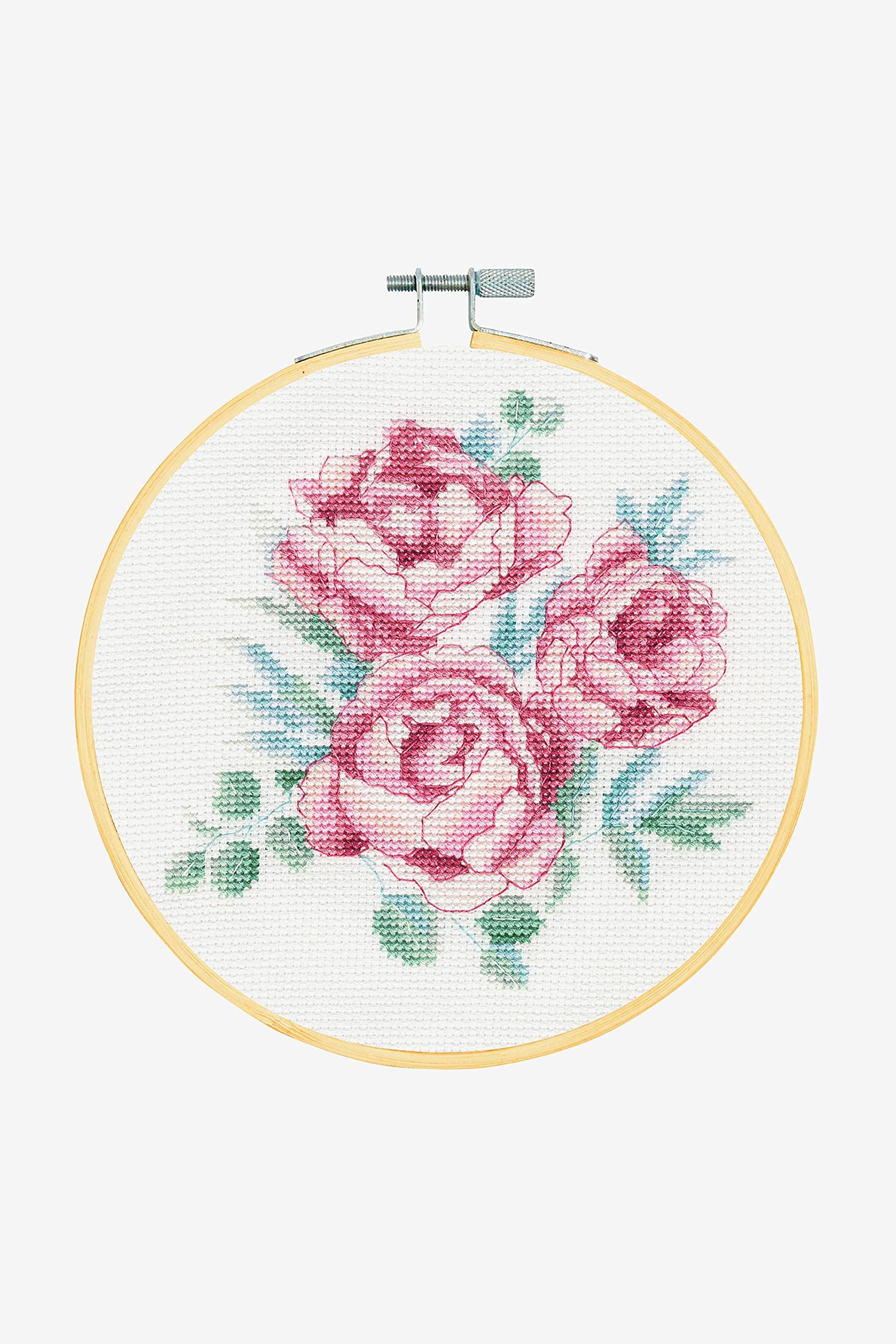 

DMC Flower & Botanical Cross Stitch Kit, PEONIES (DMCBK1936J)