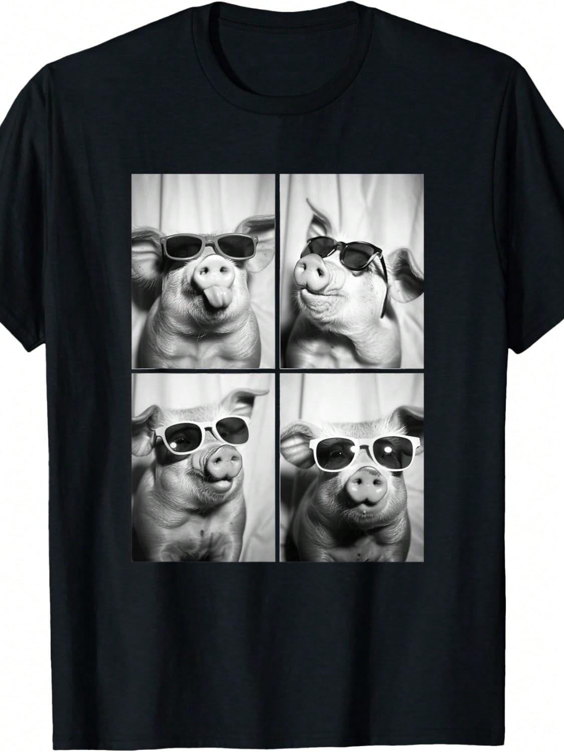 Funny Pigs With Sunglasses Cool Farm Animals Animal T-Shirt XXL