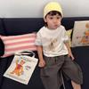 Large 26: New Summer Korean Cartoon Puppy Round Neck T-shirt for Boys