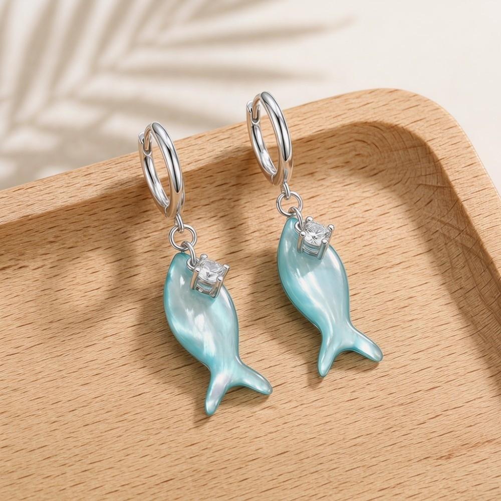 Zirkon Hängeohrringe Harz Sommer Schmuck Mode Fisch Anhänger Ohrringe Tägliches Tragen
