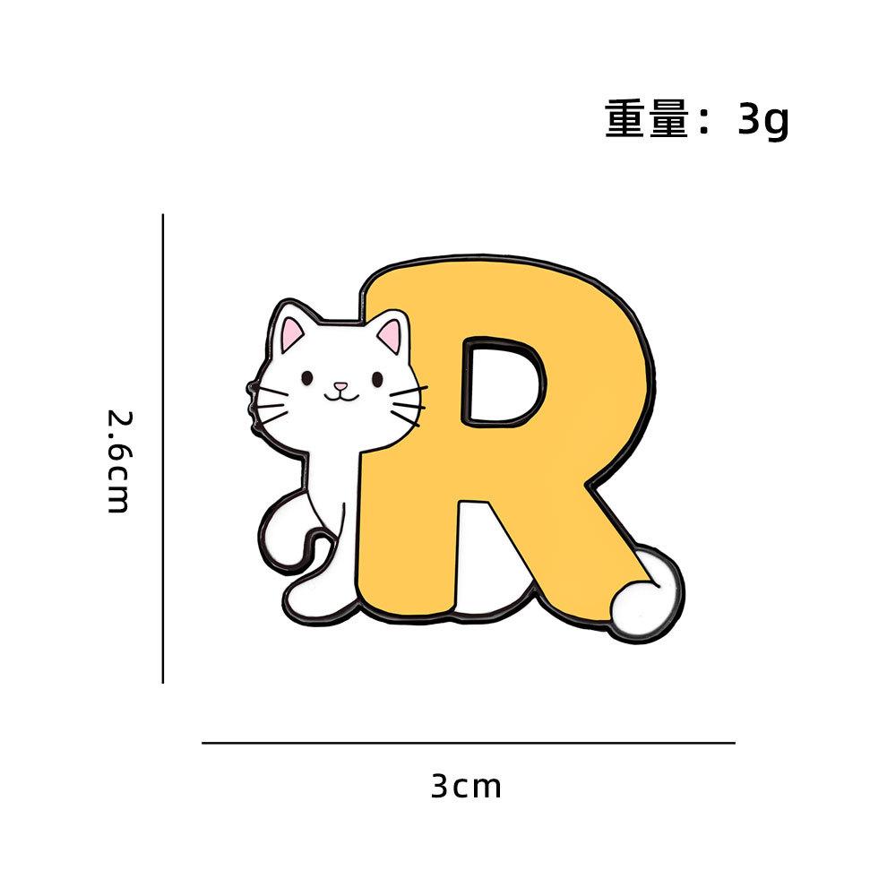 Creative personality cute cartoon animal metal badge letter animal cat puppy pet alloy brooch set
