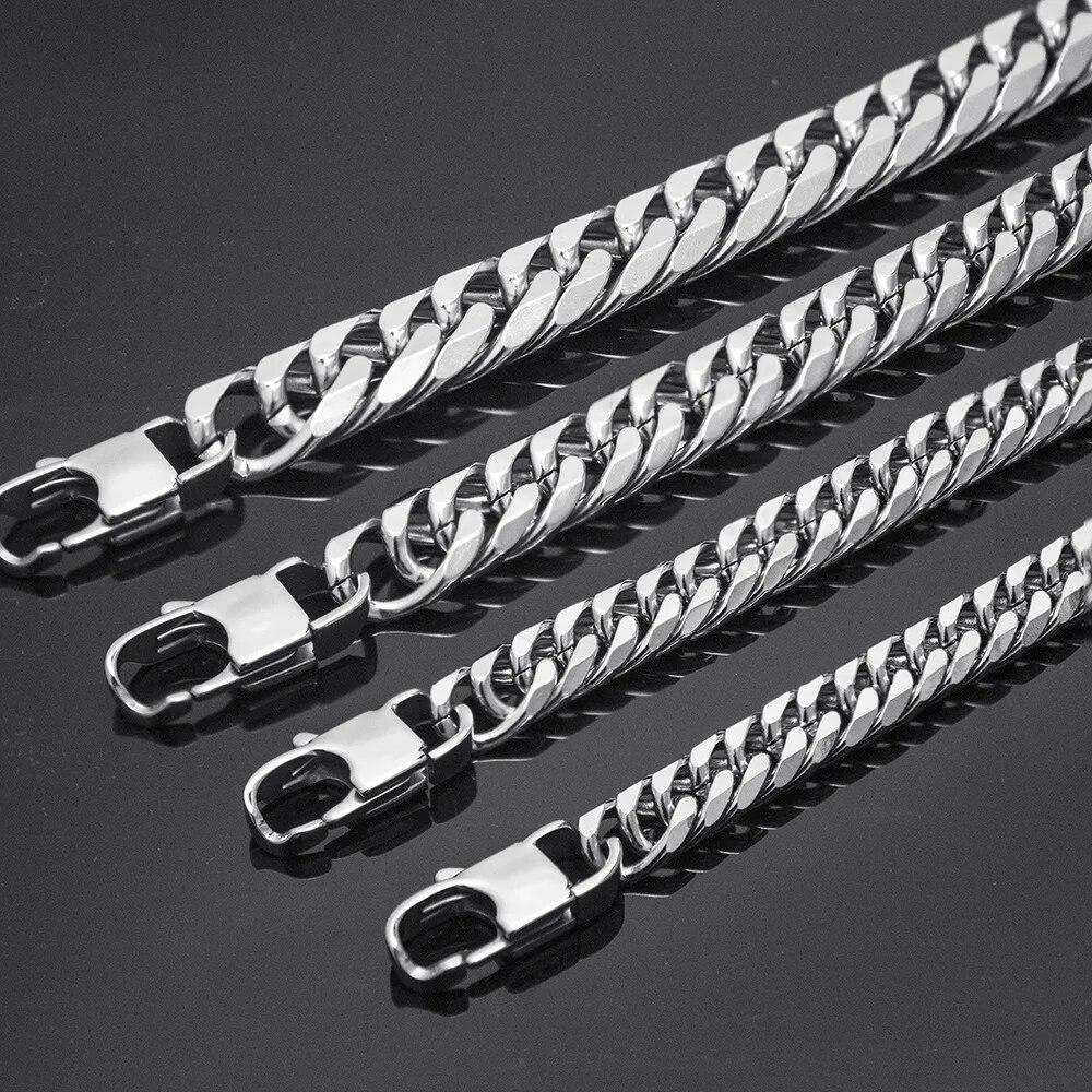12MM Wide Thick Stainless Steel Bracelet Homme Hand Chain for Men Male