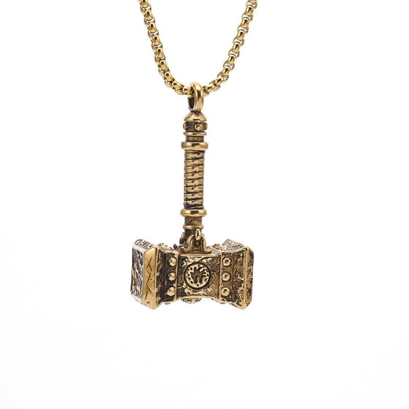 European and American Thors Hammer Mens Necklace Pendant Trendy Vintage Casting Jewelry Fashion Jewelry Pendant
