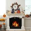 Haunting Halloween Decorative Witch Broom Personalized Fabric and Wood Witch Broom Sculpture for Halloween Celebration