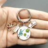 Paint Fashion Creative Nurse Medical Syringe Stethoscope Image Keychain Glass Suitable Nurses and Doctors Key Ring Pendant Gift