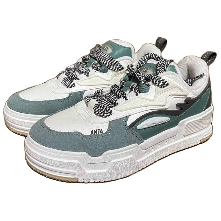 Anta Comfortable Versatile Shock Absorbing Durable Low Top Sneakers Women Sneakers White Green Brown 122418041-2