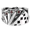 Flush Poker Ring for Men and Women, Domineering Retro Square Open Ring Jewelry