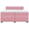 Cadre de lit avec matelas - Maison Exclusive - 200x200 cm - Velours rose - Tête de lit réglable