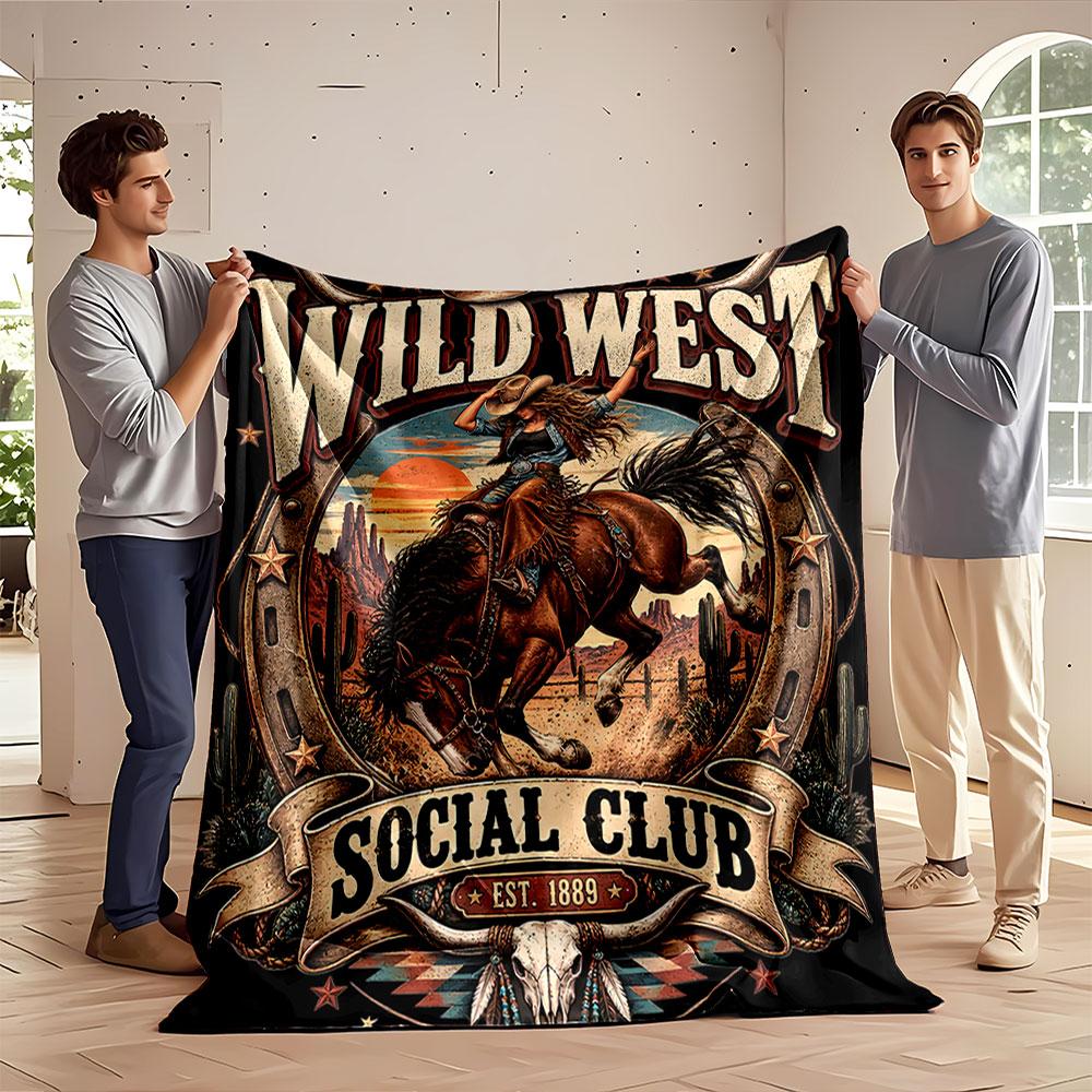 Wild West Rodeo Blanket for all seasons blanket lunch break throw gift