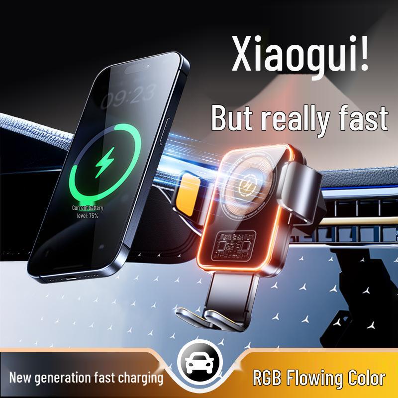 Wireless Fast Charging Car Phone Holder with Automatic Clamping & Shockproof Air Vent Mount