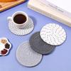 Boho Coasters for Drinks, Cute Woven Coasters 4.13in/10.5cm Minimalist Coaster Set of 4 for Coffee Cups Desk Kitchen Decor Tabletop as House Warming