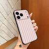 Ins Korean Cute Pink Stripe Phone Case For Samsung Galaxy A37 A57 F06 M16 A26 A06 A56 A36 A06 A35 A55 A25 A24 A54 A34 A14 4G 5G