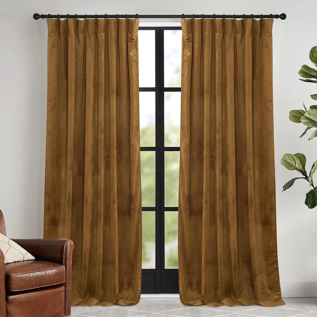 Rideaux en Velours Vert Sauge 84 pouces, Rideaux en Velours Super Doux Assombrissants pour Chambre