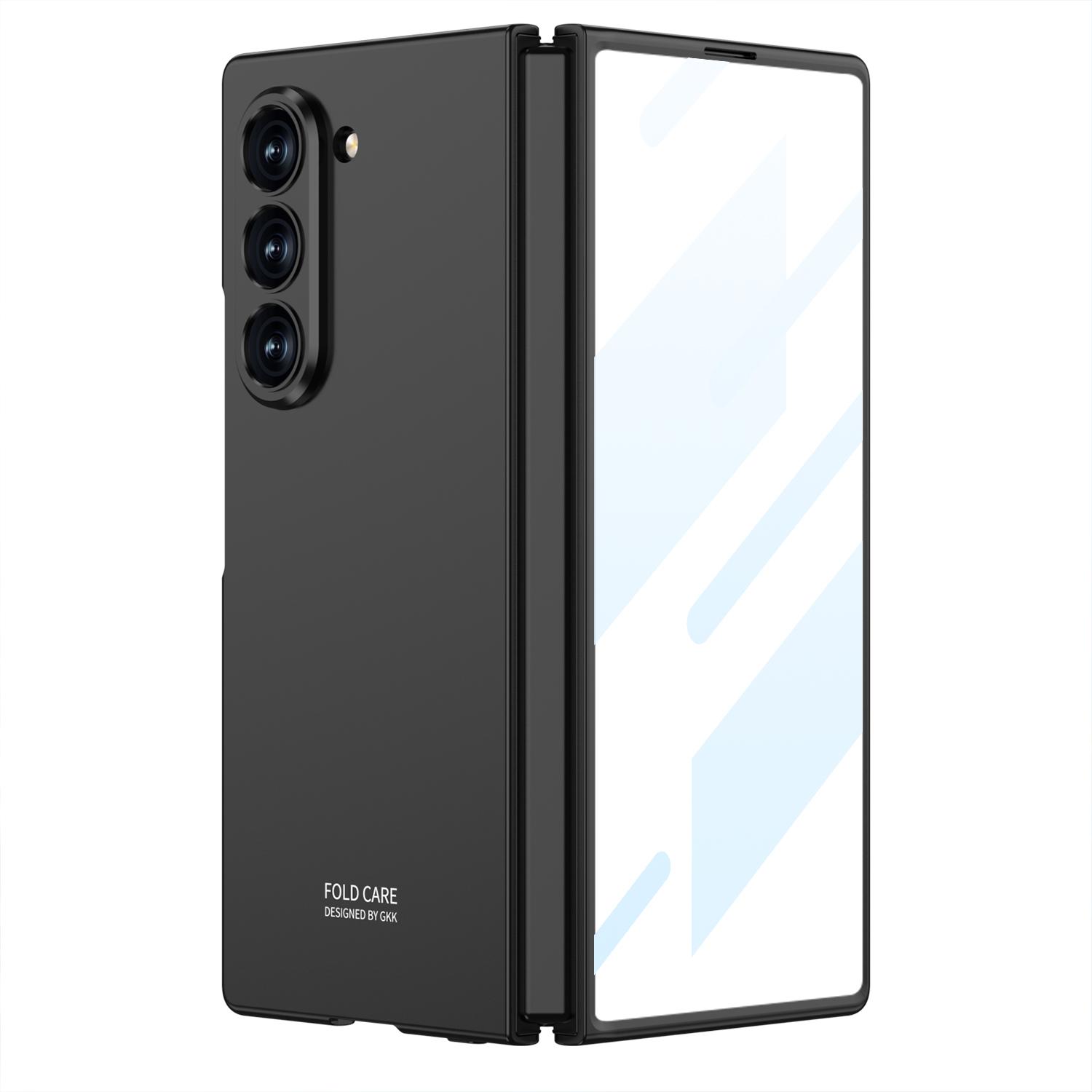 

Ультратонкий жесткий чехол для телефона из ПК для Samsung Galaxy Z Fold 6, чехол с защитной пленкой для экрана, деловой защитный роскошный люкс For Galaxy Z Fold 6 чёрный