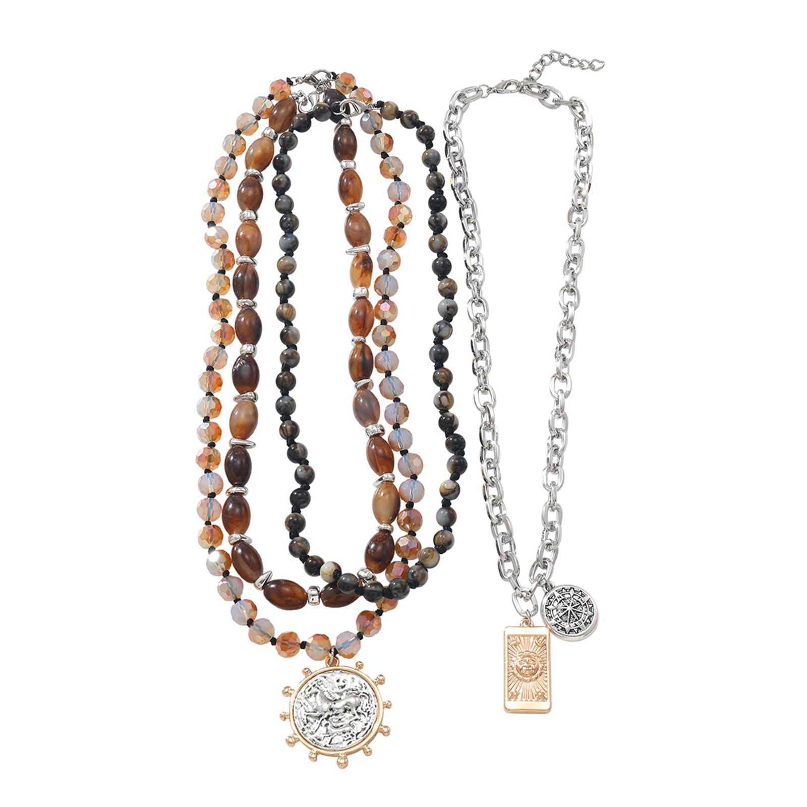 

Ожерелье из прочного сплава и бусин ручной работы, портативный аксессуар для музыкальных фестивалей и пляжных вечеринок, реквизит, наряды