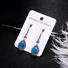 Vintage Women Rhinestone Inlaid Long Dangle Water Drop Earrings Eardrops Jewelry