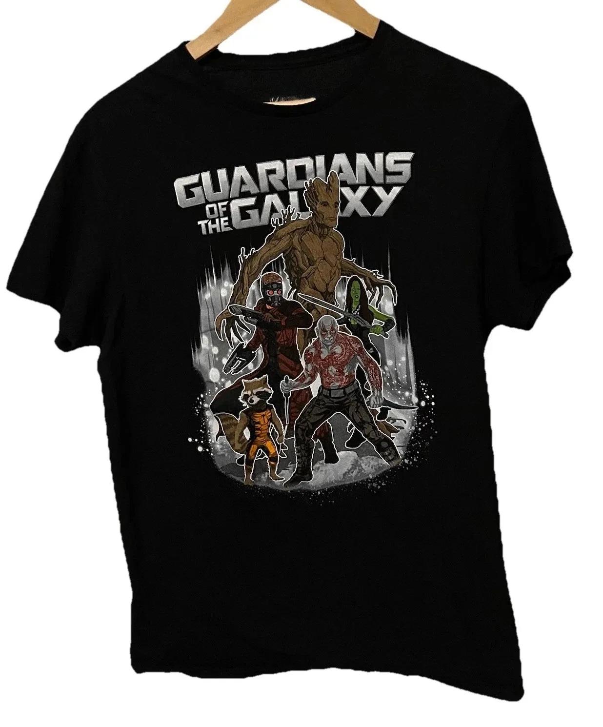 New Marvel Guardians of the Galaxy Groot Rocket Raccoon Drax Comic Print Unisex Loose Fit 100 Cotton Short Sleeve TShirt S