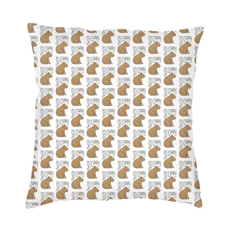 Doodle Plants Capybaras Pillow Case 40X40Cm Living Room Decoration Kawaii Wild Animals Cushions For Sofa Square Pillowcase