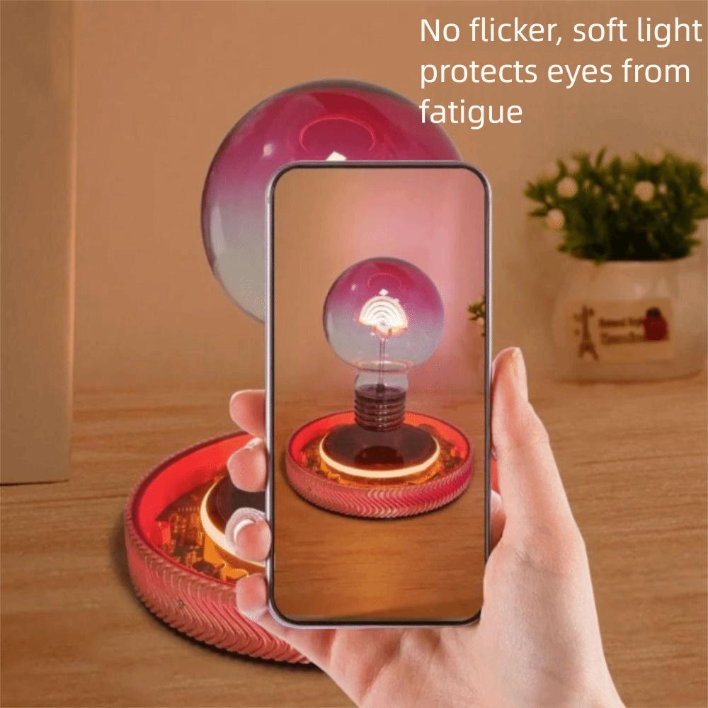 Black Technology Magnetic Levitation Rainbow Light Bulb Glass Material Romantic Atmosphere Maglev Rainbow LED Night Light