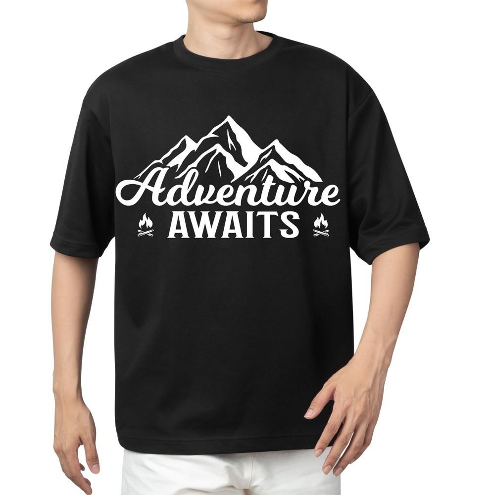 

Adventure Awaits T-shirt Men s Women s Tops Tees – Mountain & Camping Shirt for Outdoor Lovers XL