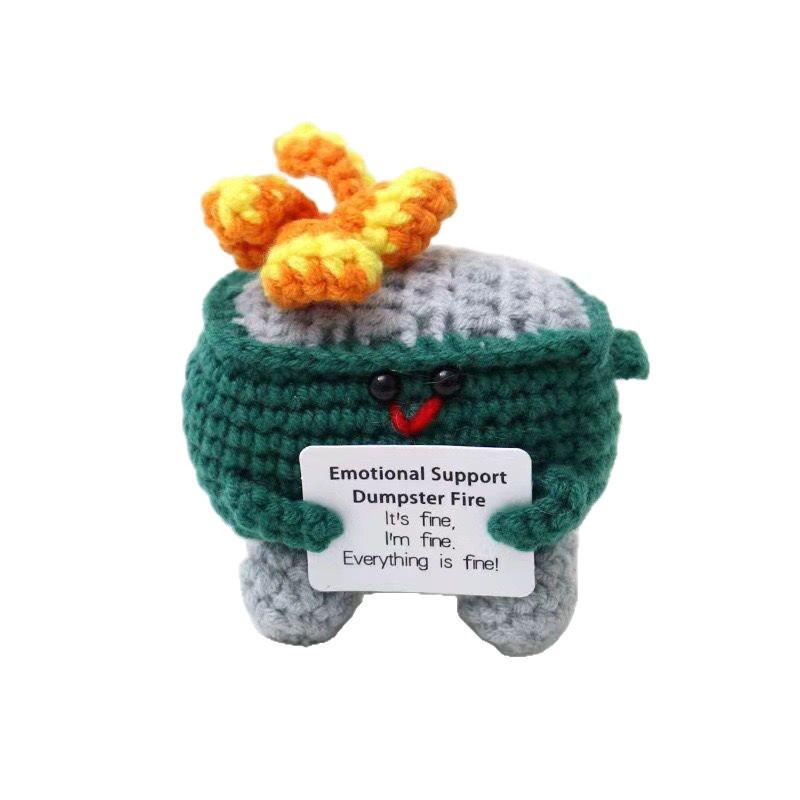 Handmade Knitted Fire Extinguisher Box Doll - Cute and Creative Yarn Ornament
