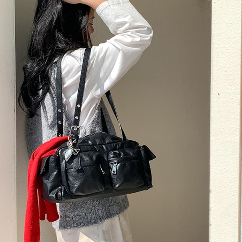 Shoulder Bag for Women Pu Leather Slings Purse Handbag Retro Clutch Purse with Zipper Closure for Evening Party Daily