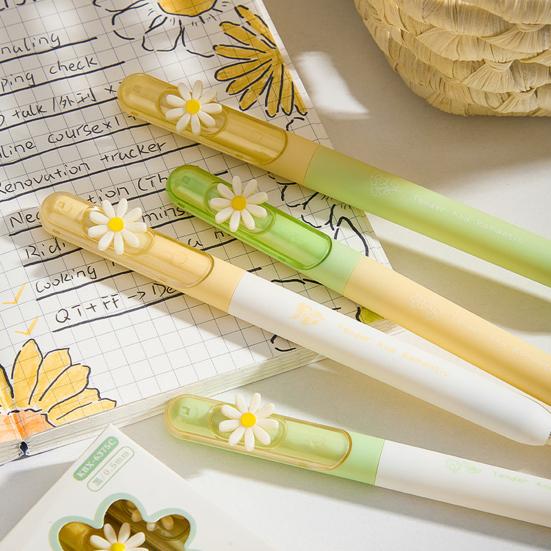 4 Pcs Retractable Spinning Erasable Pens Refillable Gel Pens for Girls Women Gifts 0.5mm Black Ink Pens for Journaling Drawing Writing