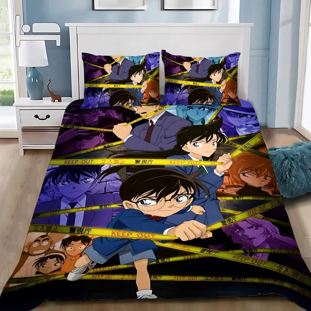 Anime Duvet Cover Pillowcase D-Detective C-Conan Bedding Set Adult Boy Girl Bedroom Decoration Children Single Double Large Size