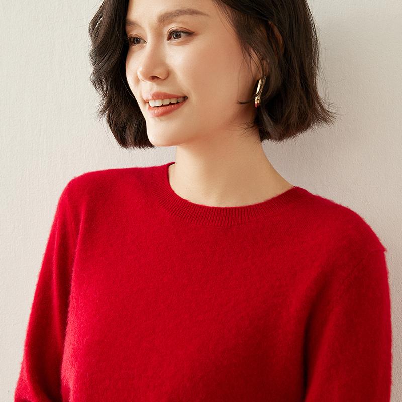 Dámský kašmírový svetr Qinghe kašmír 100% kašmír podzimní a zimní kašmírový svetr měkký a teplý