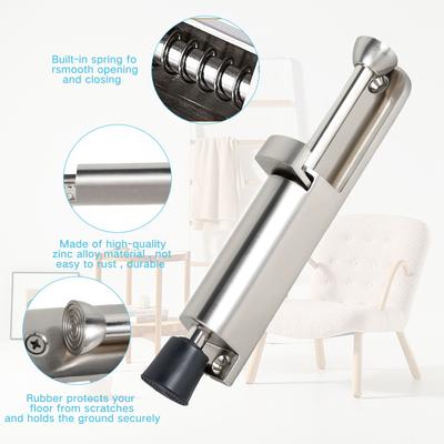 Spring Door Stopper Foot Kickdown Stop Telescope Zinc Alloy Sturdy Foot Pedal Door Lock Holder Heavy Duty Protector Wall