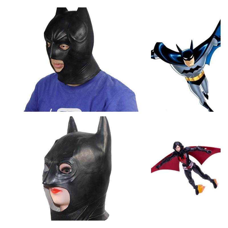 Batman Batwoman Hodeplagg Maske Latex Halloween Rekvisitter Kreativitet Tilbehør Cos