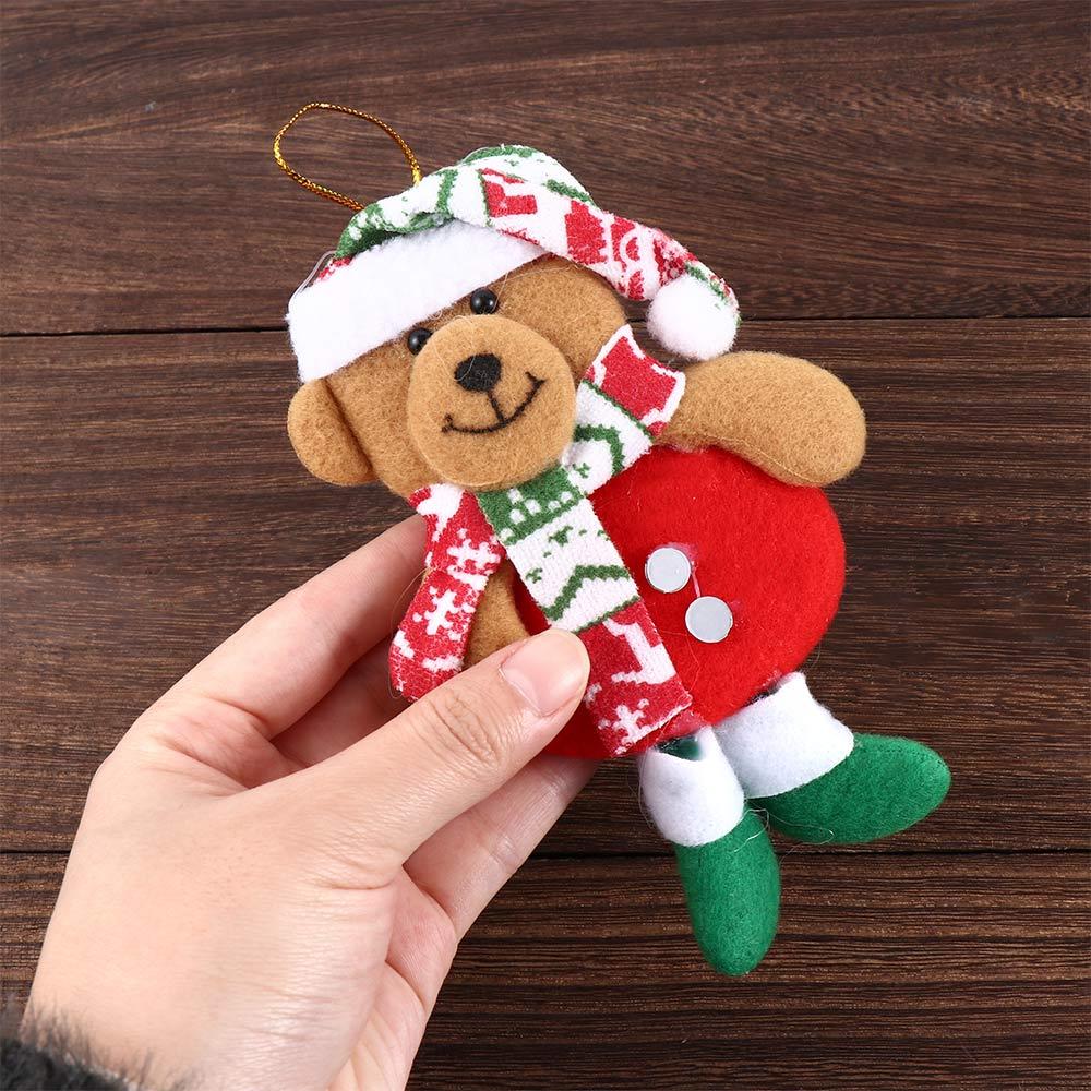 Bear Hanging Cute Soft Decorative Toy Doll Christmas Pendant Ornaments Christmas Tree Decoration