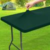 Fitted Tablecloth Rectangle Tablecloths, Elastic Stretch Folding Table Top Cover Reusable for Outdoor Picnic Camping Party Event